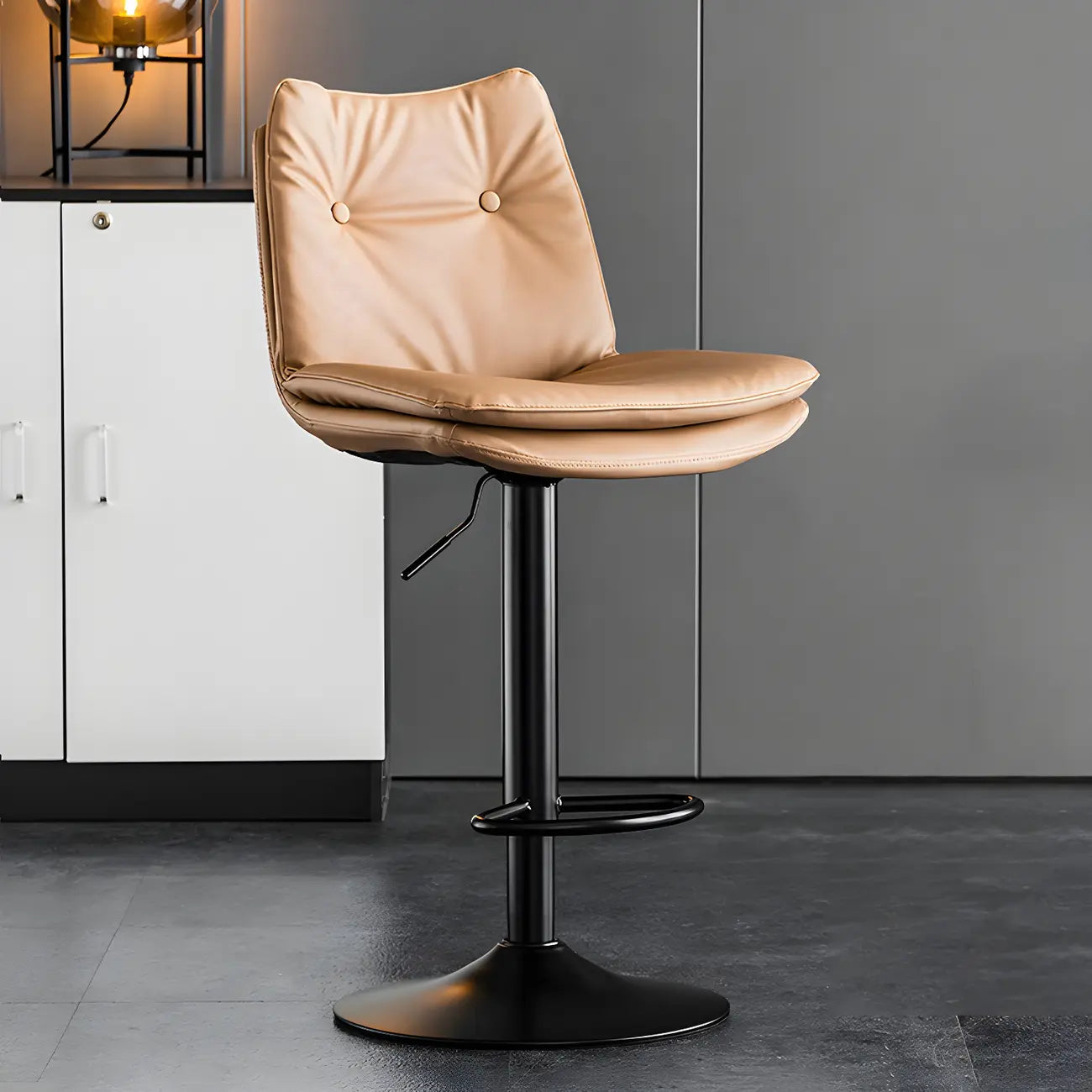 Tabourets de bar pivotants modernes en cuir réglables
