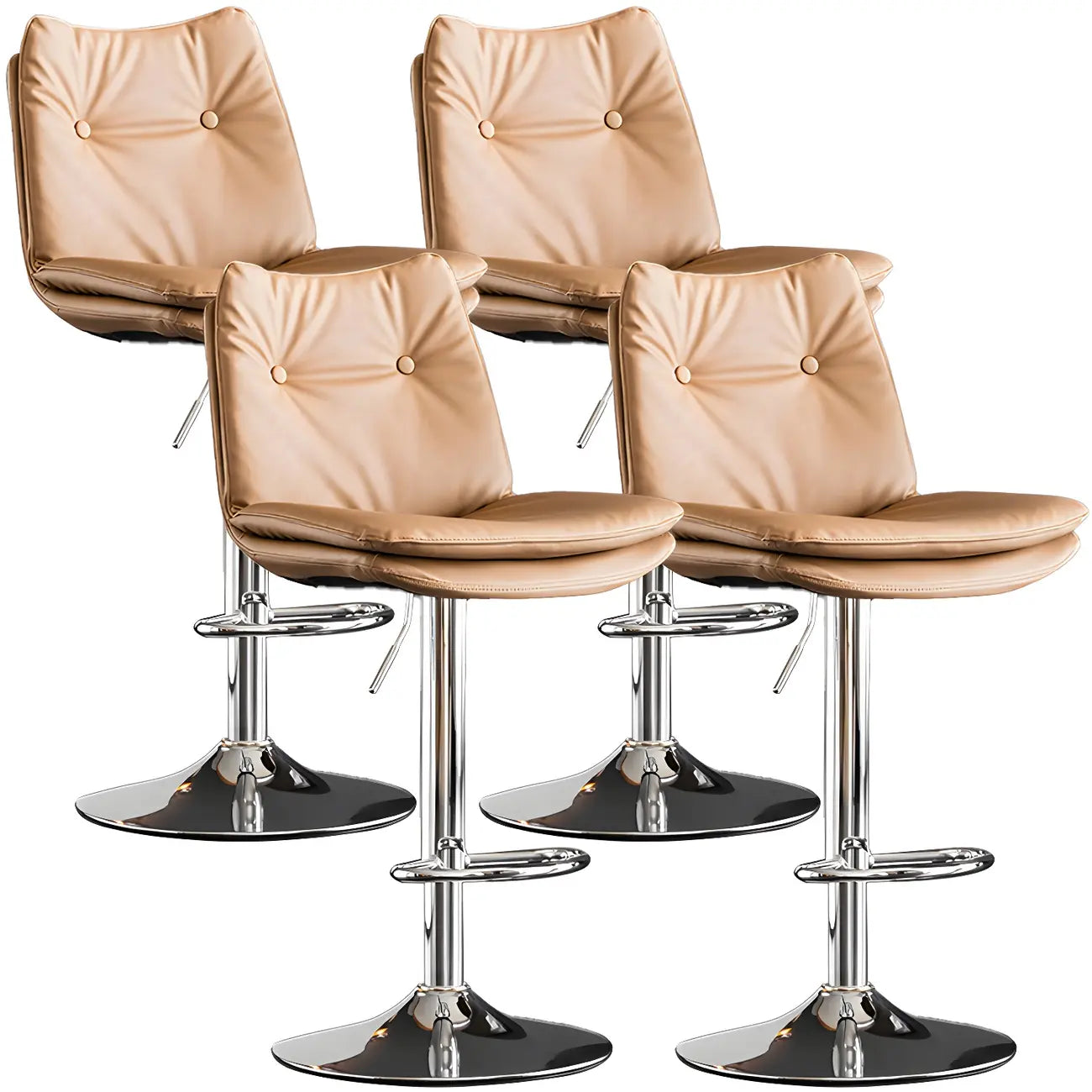 Tabourets de bar pivotants modernes en cuir réglables