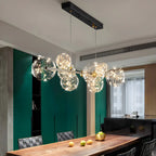 Lustre moderne en verre à 8 globes pour salle à manger