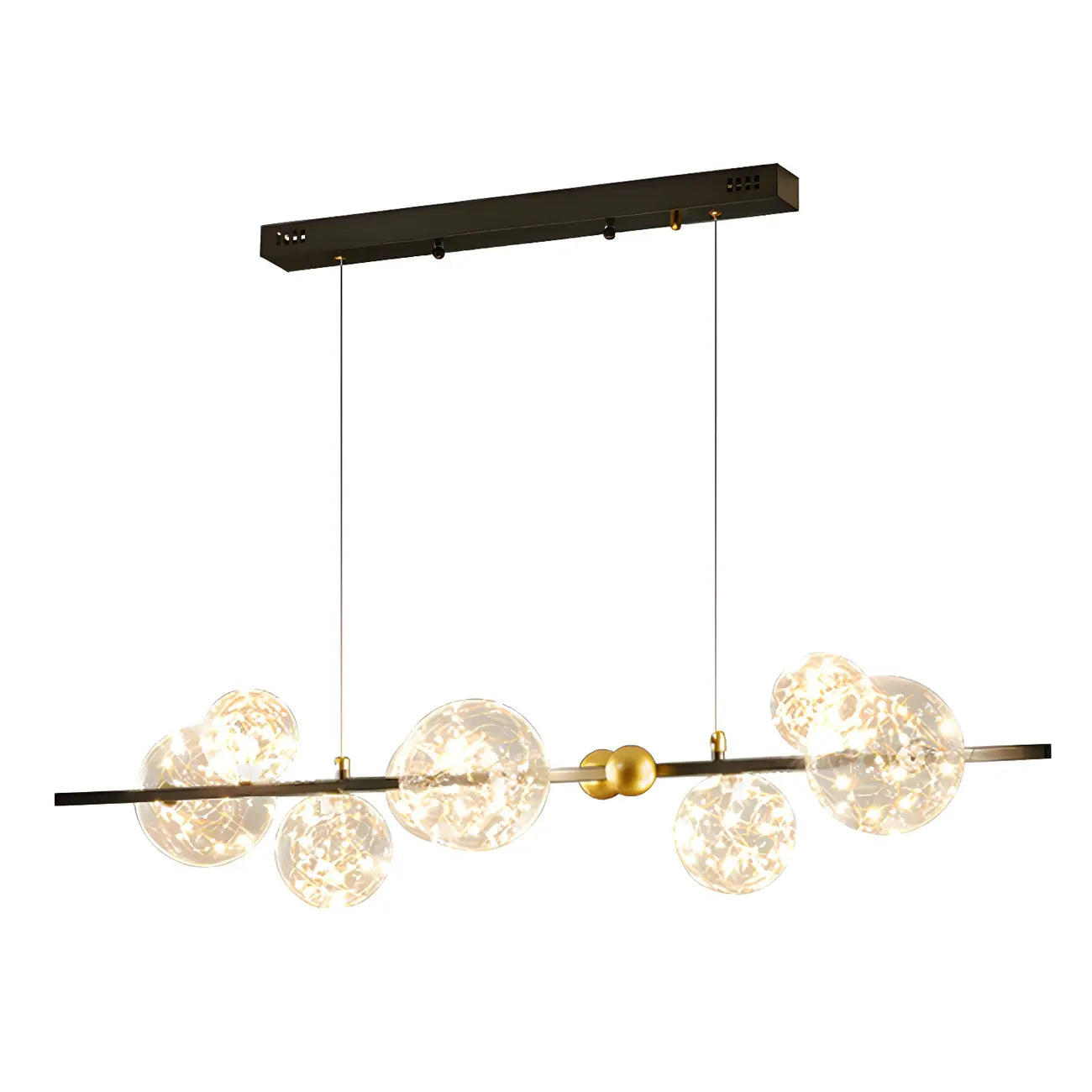Lustre moderne en verre à 8 globes pour salle à manger