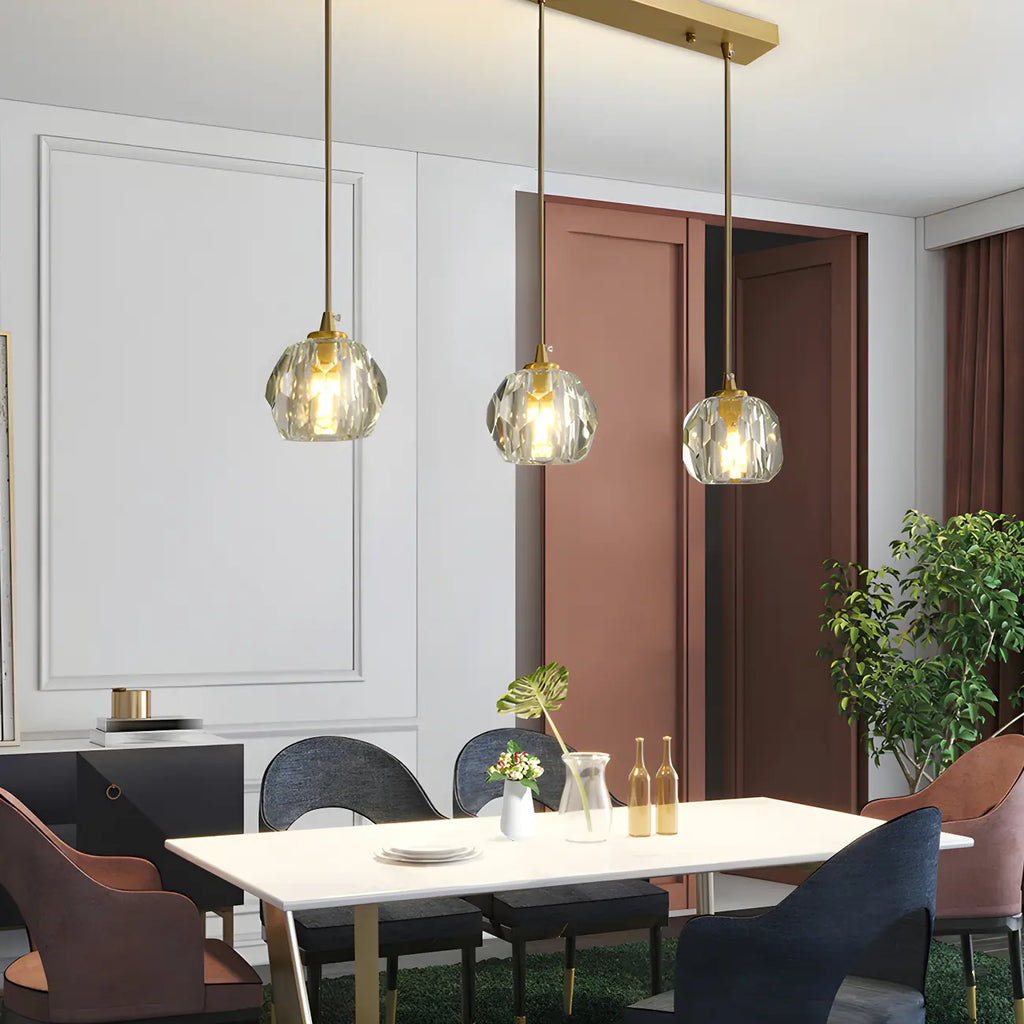 Luminaires modernes en cristal pour îlot de cuisine