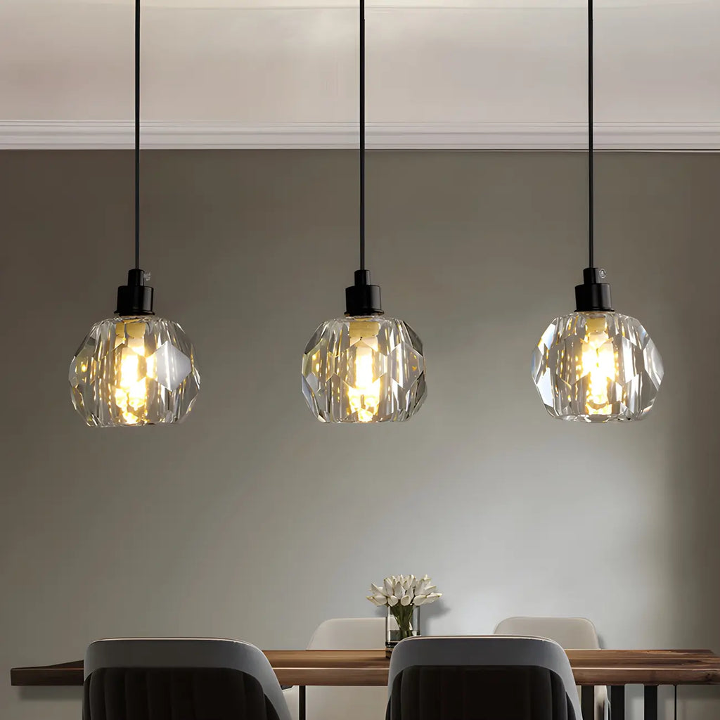 Luminaires modernes en cristal pour îlot de cuisine