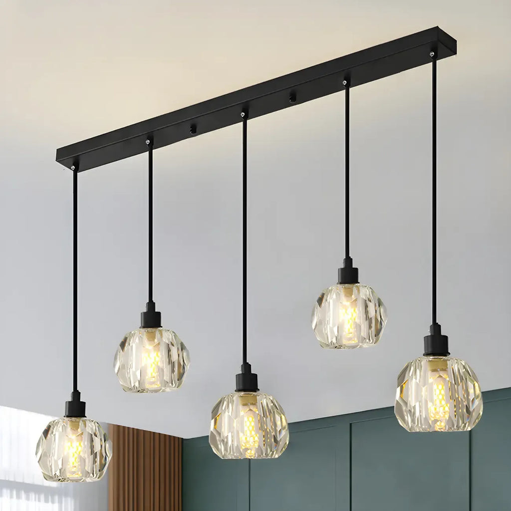 Luminaires modernes en cristal pour îlot de cuisine