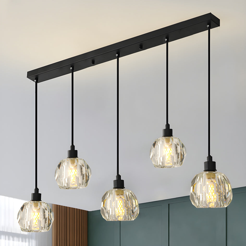 Luminaires modernes en cristal pour îlot de cuisine