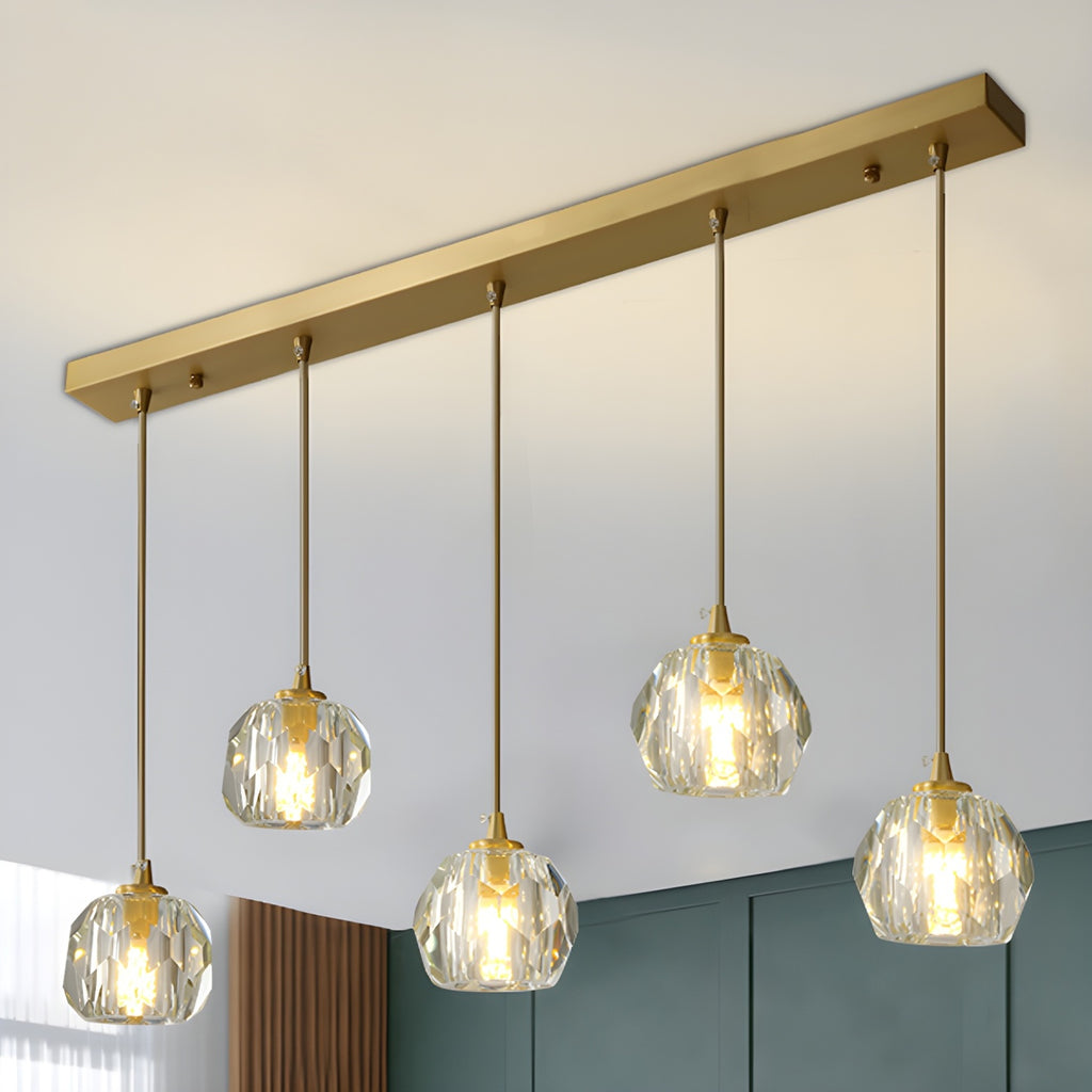 Luminaires modernes en cristal pour îlot de cuisine