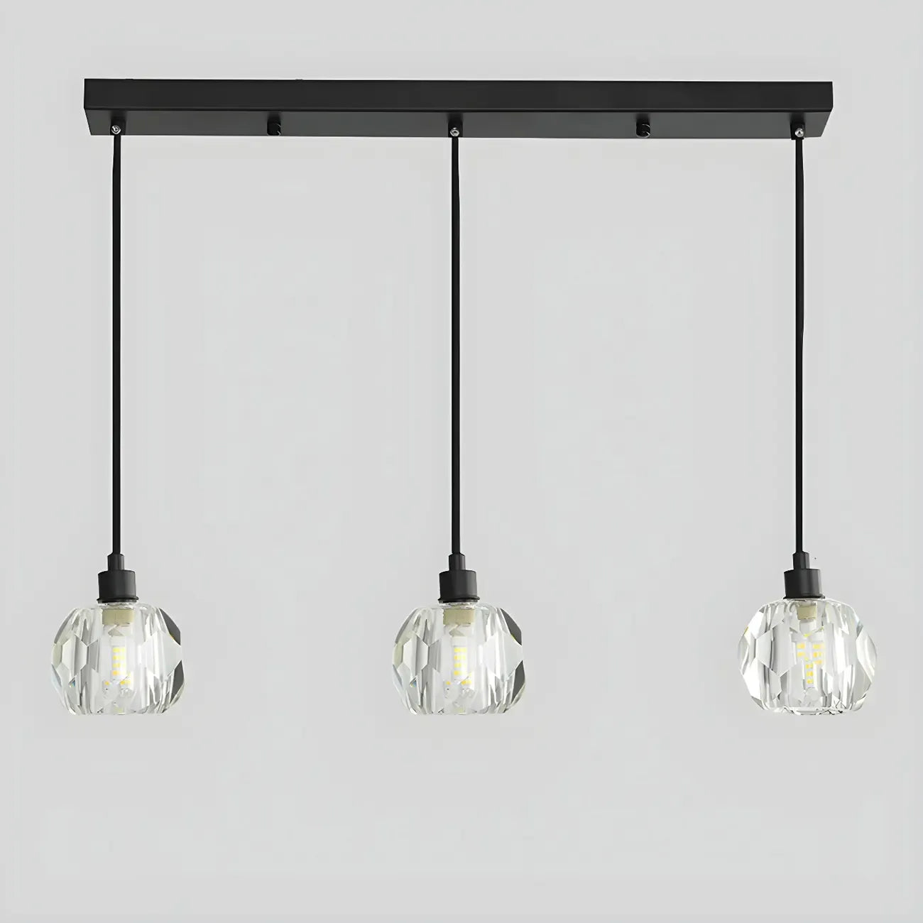 Luminaires modernes en cristal pour îlot de cuisine