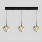 Suspension moderne en forme de cube de cristal pour îlot de cuisine