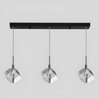 Suspension moderne en forme de cube de cristal pour îlot de cuisine