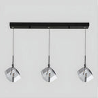 Suspension moderne en forme de cube de cristal pour îlot de cuisine