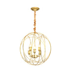 Lustre moderne sphérique en métal noir