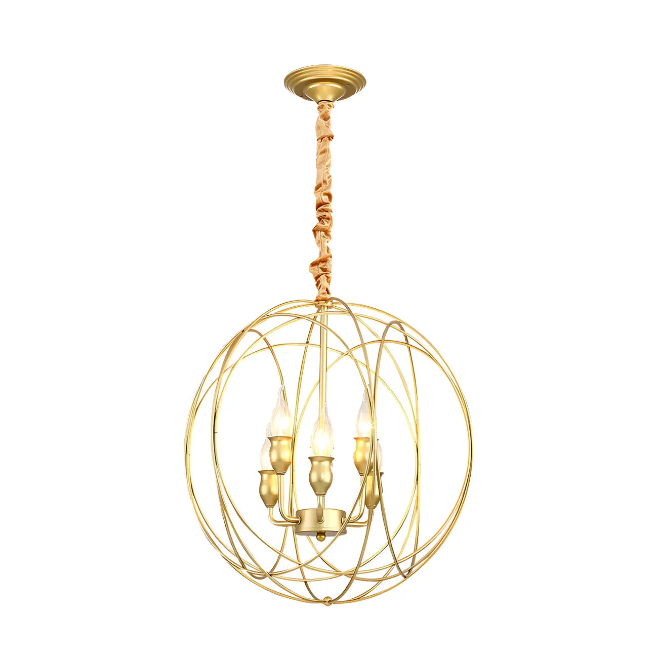 Lustre moderne sphérique en métal noir
