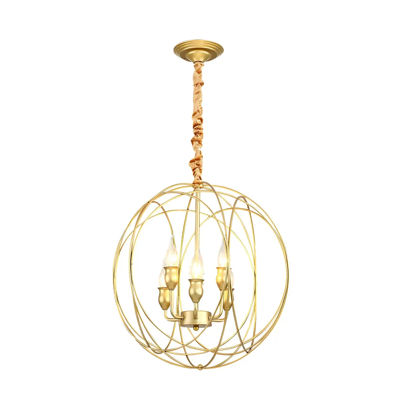 Lustre moderne sphérique en métal noir