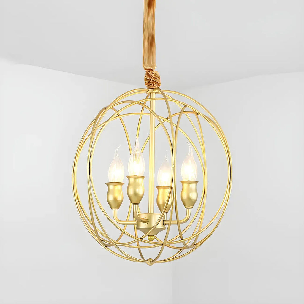 Lustre moderne sphérique en métal noir