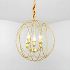 Lustre moderne sphérique en métal noir