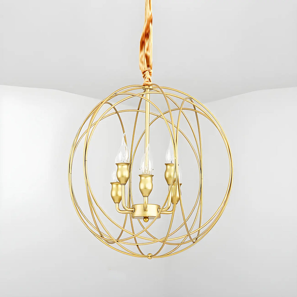 Lustre moderne sphérique en métal noir