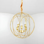 Lustre moderne sphérique en métal noir