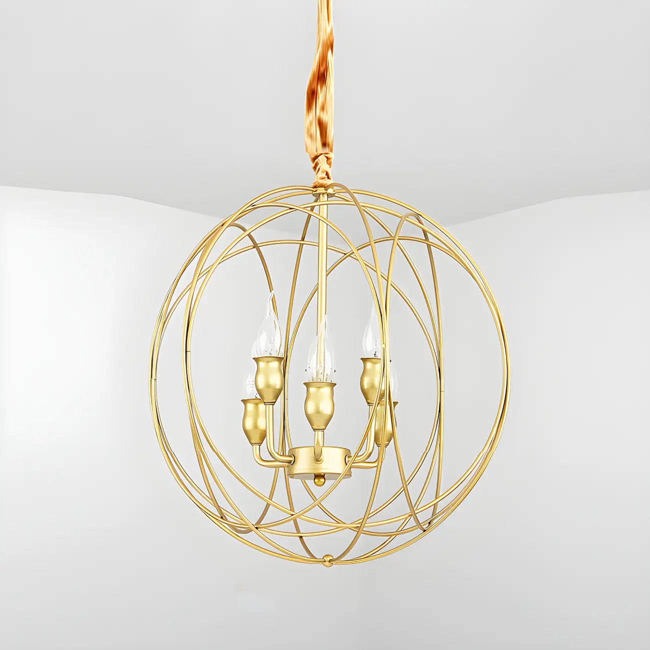 Lustre moderne sphérique en métal noir