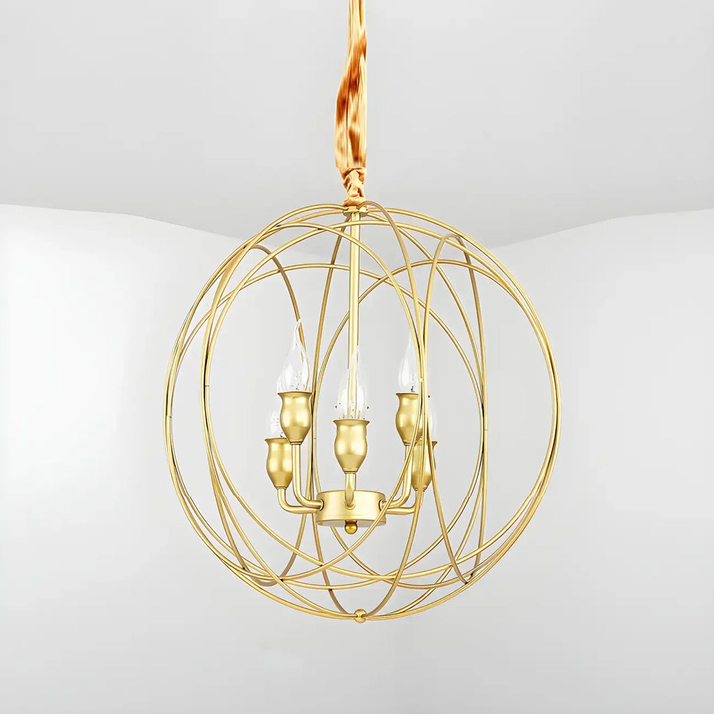 Lustre moderne sphérique en métal noir