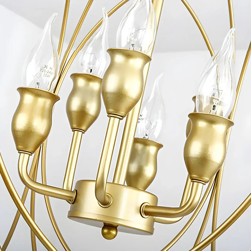 Lustre moderne sphérique en métal noir