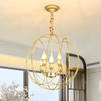 Lustre moderne sphérique en métal noir