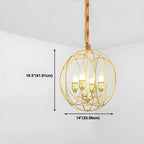 Lustre moderne sphérique en métal noir