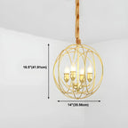 Lustre moderne sphérique en métal noir