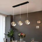 Suspension moderne en forme de cube de cristal pour îlot de cuisine