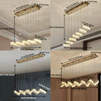 Suspension linéaire moderne en cristal doré pour cuisine