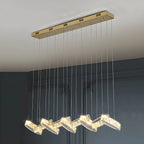 Suspension linéaire moderne en cristal doré pour cuisine