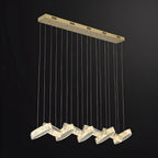 Suspension linéaire moderne en cristal doré pour cuisine