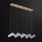 Suspension linéaire moderne en cristal doré pour cuisine