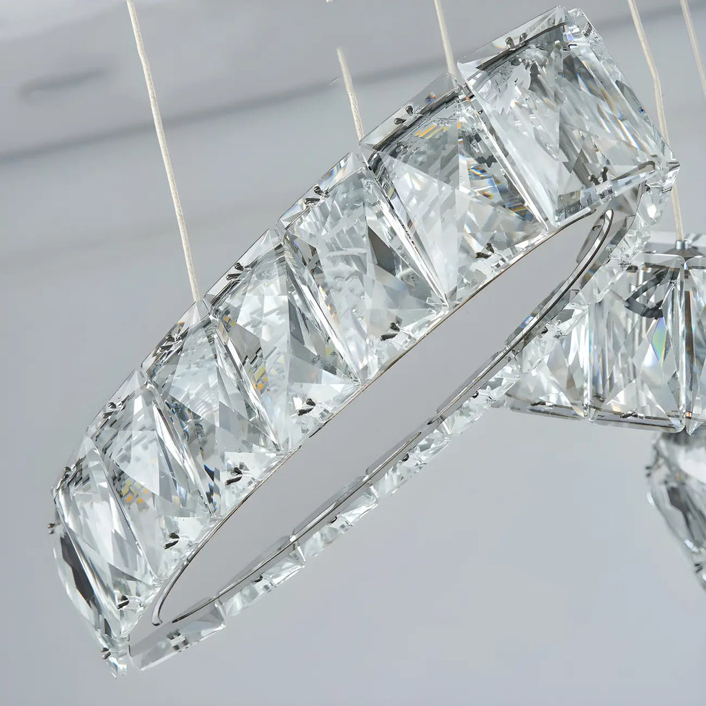 Suspension linéaire moderne en cristal doré pour cuisine