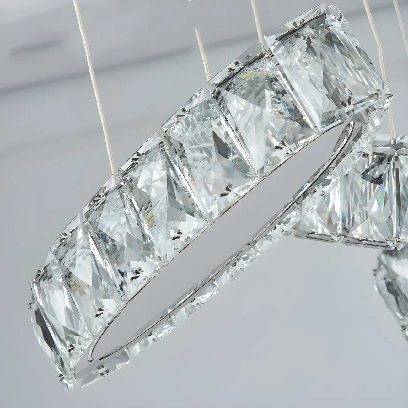 Suspension linéaire moderne en cristal doré pour cuisine