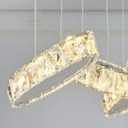 Suspension linéaire moderne en cristal doré pour cuisine