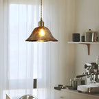 Suspension géométrique réglable en verre ambré pour cuisine