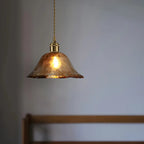 Suspension géométrique réglable en verre ambré pour cuisine