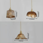 Suspension géométrique réglable en verre ambré pour cuisine