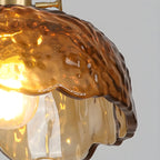 Suspension géométrique réglable en verre ambré pour cuisine