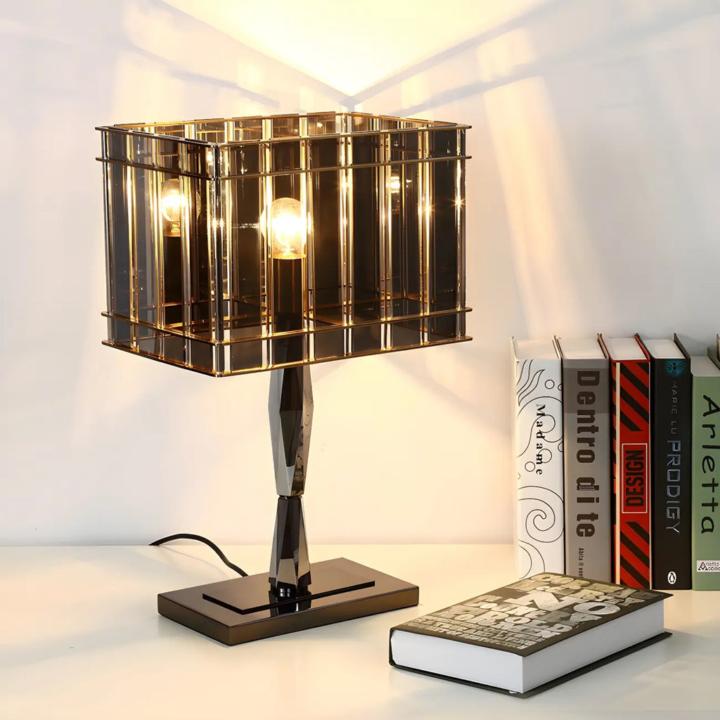 Lampe de chevet rectangulaire à LED en cristal