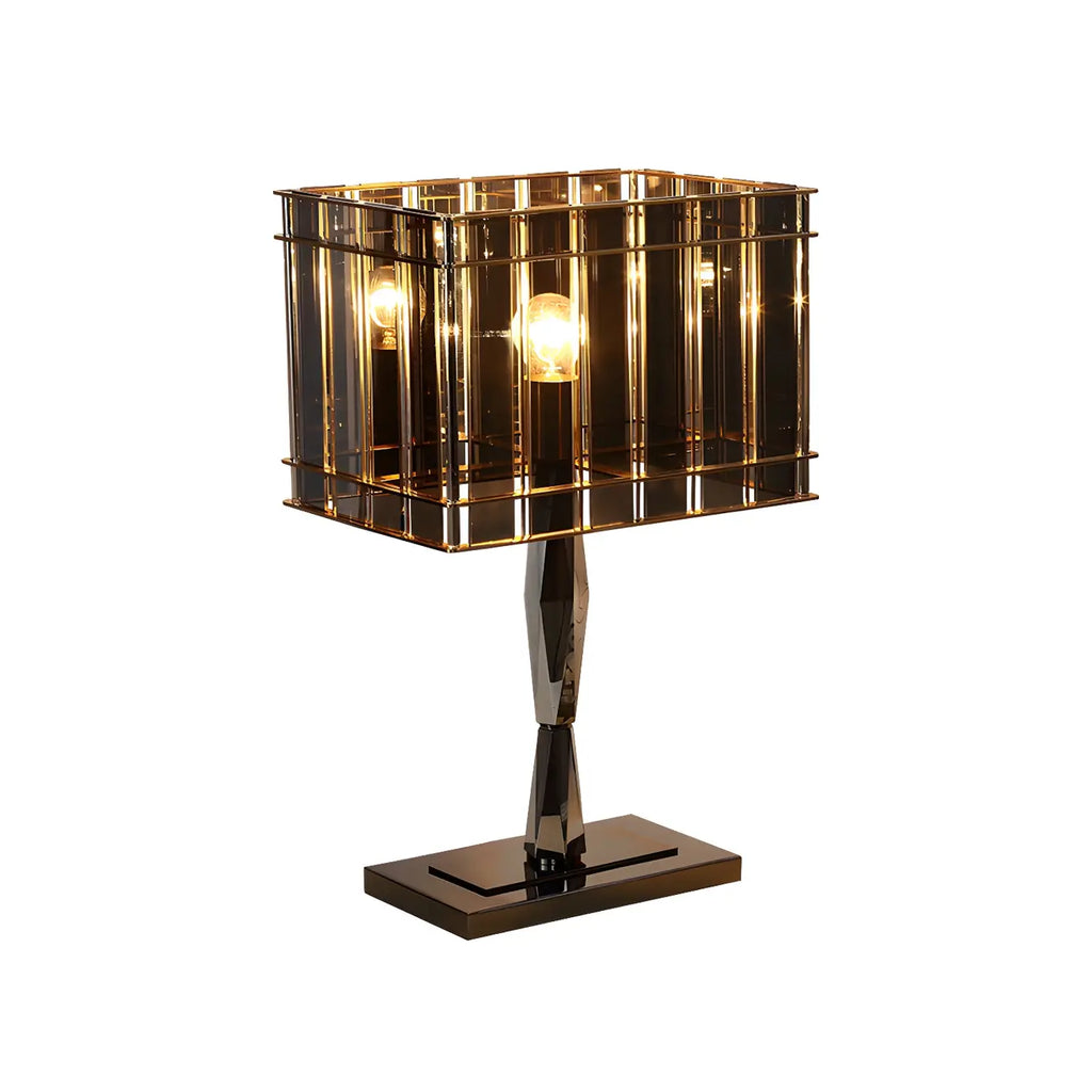 Lampe de chevet rectangulaire à LED en cristal