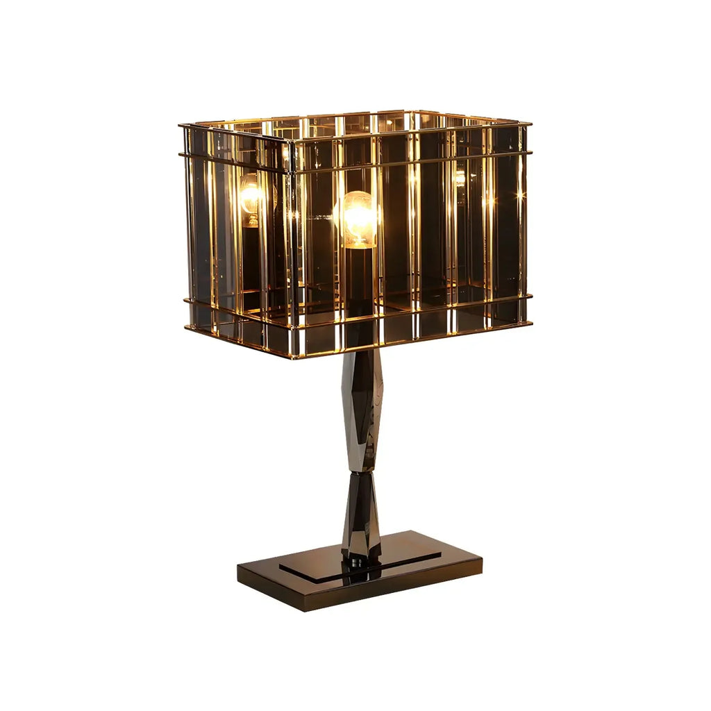 Lampe de chevet rectangulaire à LED en cristal