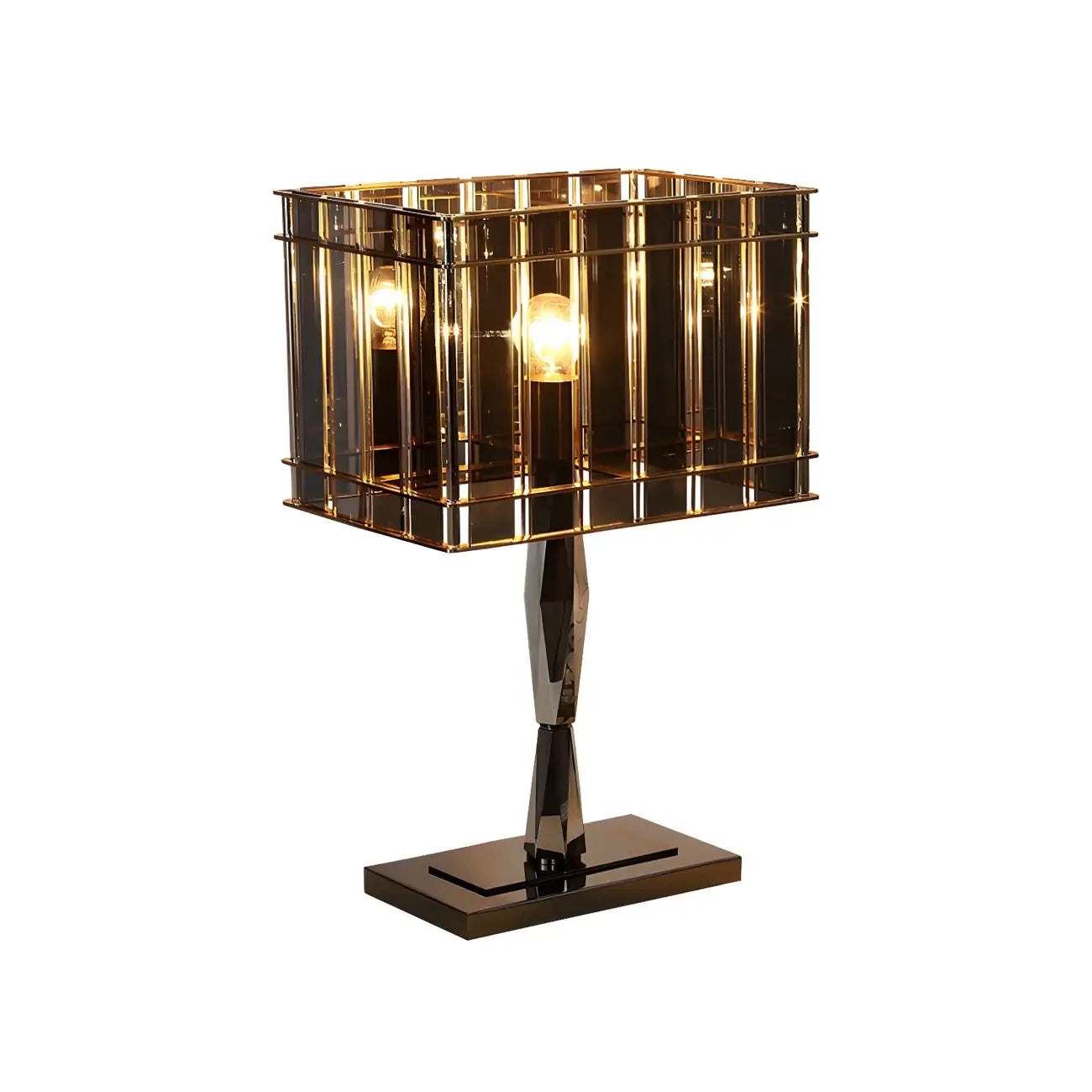 Lampe de chevet rectangulaire à LED en cristal