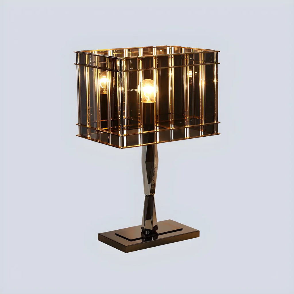 Lampe de chevet rectangulaire à LED en cristal