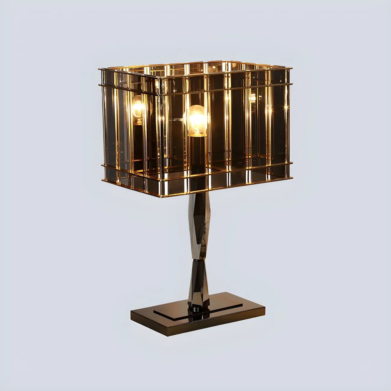 Lampe de chevet rectangulaire à LED en cristal