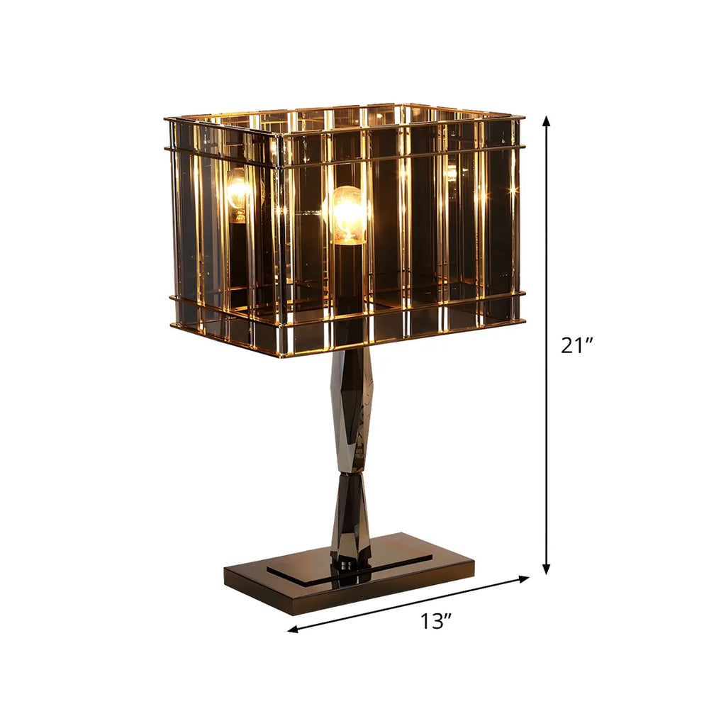 Lampe de chevet rectangulaire à LED en cristal