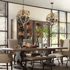 Candélabre rustique en bois à 3 lumières avec décoration en cristal