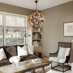 Candélabre rustique en bois à 3 lumières avec décoration en cristal