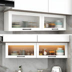 vaisselier mural en bois blanc pour cuisine