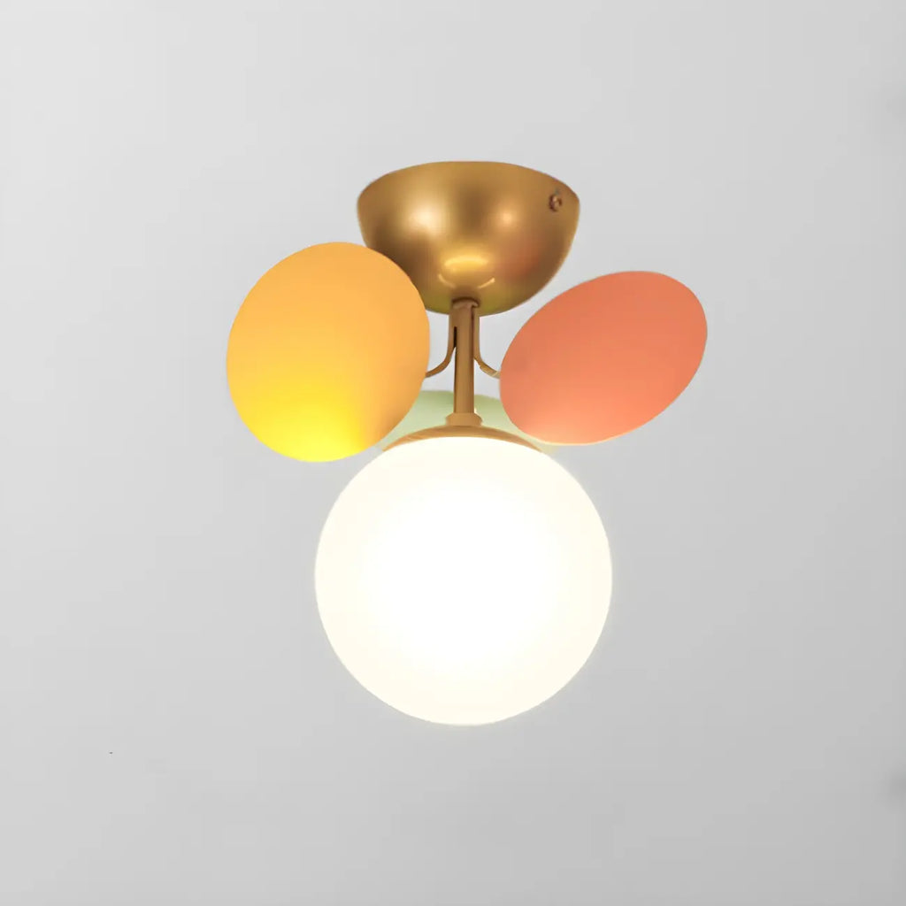 Plafonnier semi-encastré moderne en forme de boule de verre pour chambre à coucher