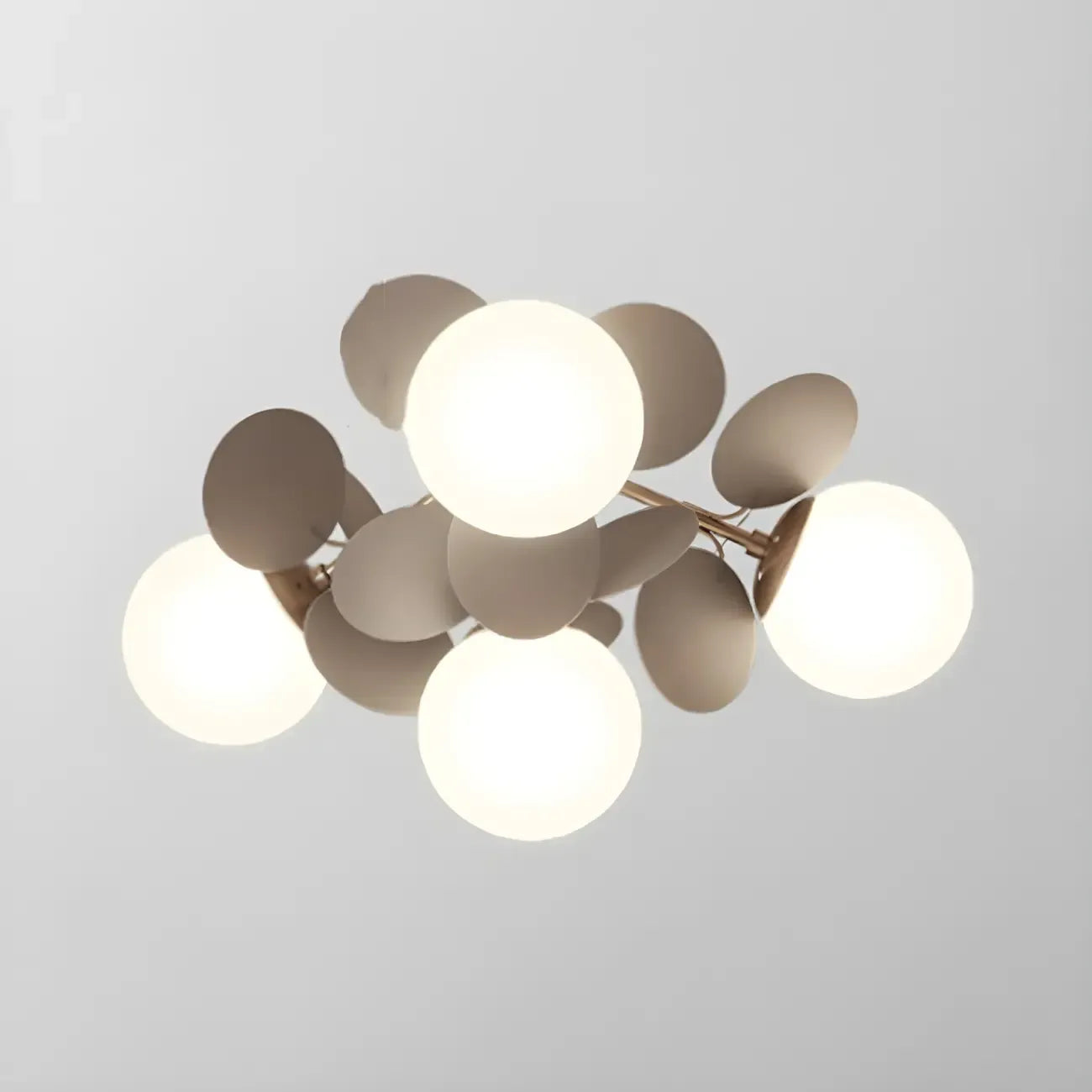 Plafonnier semi-encastré moderne en forme de boule de verre pour chambre à coucher